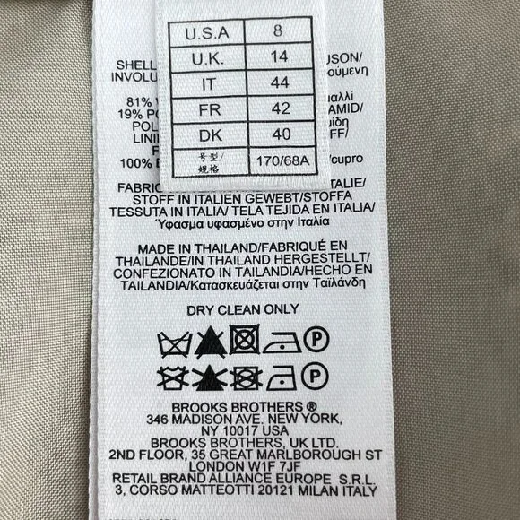 Brooks Brothers Classic Lined Tweed Wool Blend Wrap Skirt Brown Tan Cream Sz 8 - Picture 13 of 15